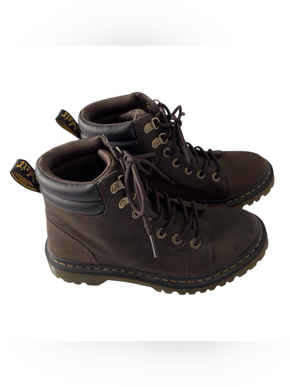 Dr.Martens FAORA Women's Brown Leather AirWait Combat Boots, 7 - Picture 6 of 11